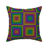 Rainbow Houndstooth Quilt 1