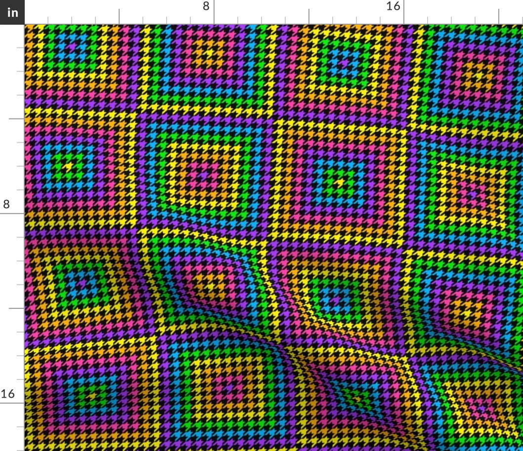 Rainbow Houndstooth Quilt 1