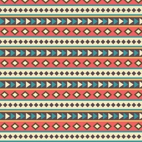 BoHo Western Indian Cream Orange Brown Teal Pattern