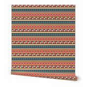 BoHo Western Indian Cream Orange Brown Teal Pattern