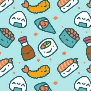 Cute Sushi Food Fabric