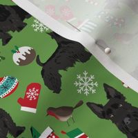 scottish terrier dog fabric asparagus green christmas design scottie dog fabric