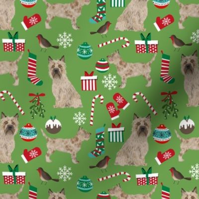 cairn terrier christmas fabric terrier dog dogs fabric cairn terriers asparagus green