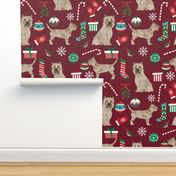 cairn terrier christmas fabric terrier dog dogs fabric cairn terriers ruby red