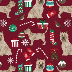cairn terrier christmas fabric terrier dog dogs fabric cairn terriers ruby red