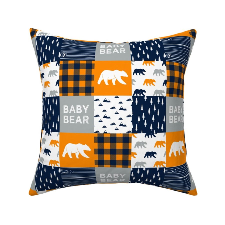 3" small scale - baby bear patchwork quilt top  || the great outdoors collection