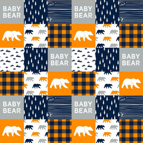 3" small scale - baby bear patchwork quilt top  || the great outdoors collection