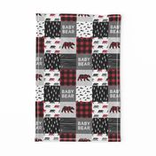 3" small scale - baby bear patchwork quilt top || buffalo plaid