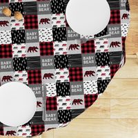 3" small scale - baby bear patchwork quilt top || buffalo plaid