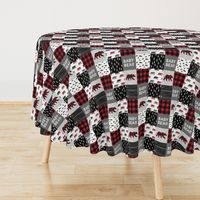 3" small scale - baby bear patchwork quilt top || buffalo plaid