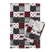 3" small scale - baby bear patchwork quilt top || buffalo plaid