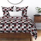 3" small scale - baby bear patchwork quilt top || buffalo plaid