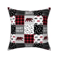 3" small scale - baby bear patchwork quilt top || buffalo plaid