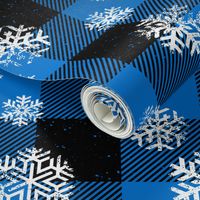 Buffalo Plaid Snowflakes Blue Black