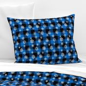 Buffalo Plaid Snowflakes Blue Black