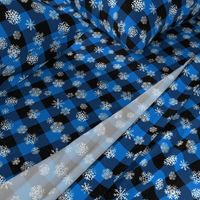 Buffalo Plaid Snowflakes Blue Black