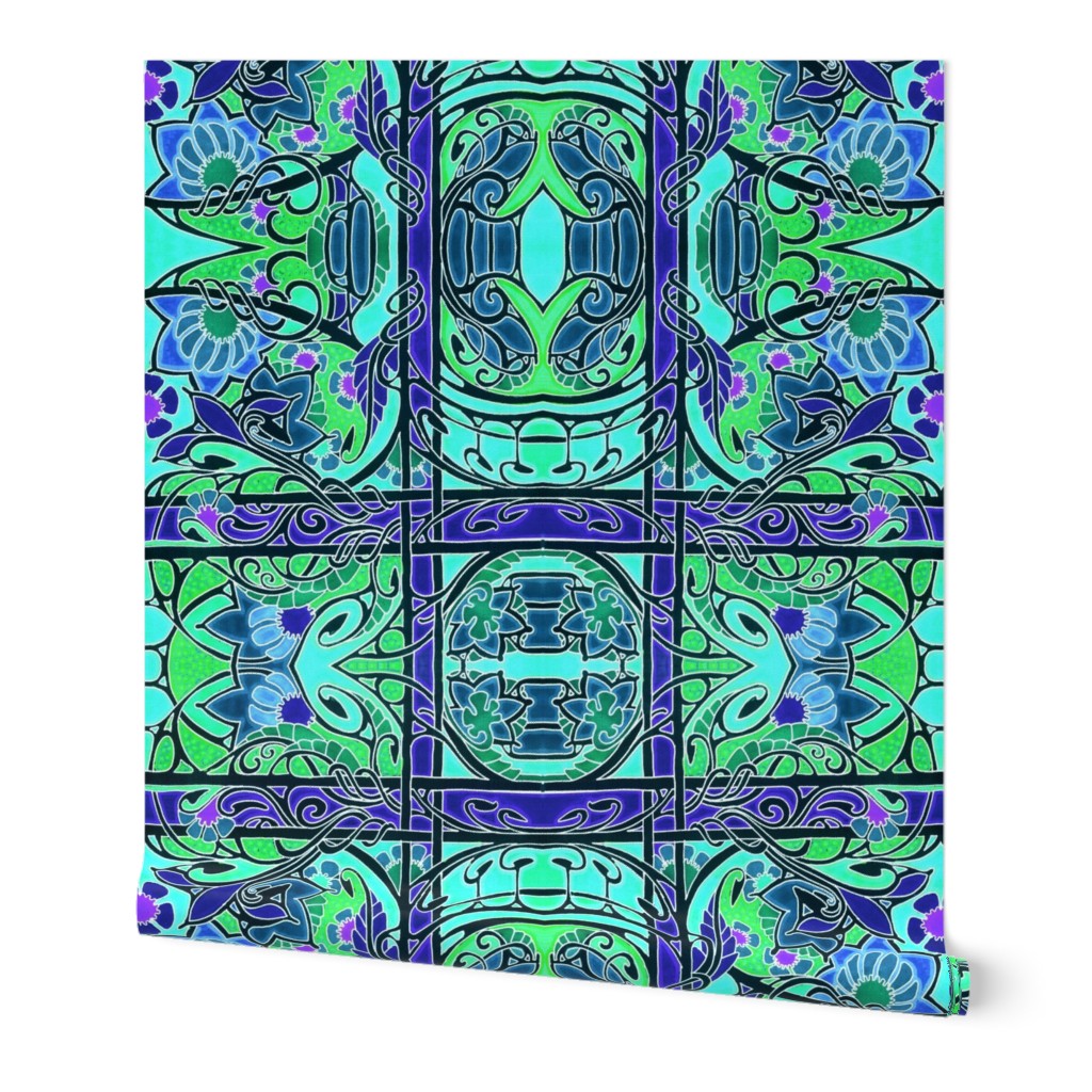 Twisted Blue Flower Squares