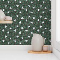 Mistletoe and Doves - dark background
