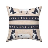 Primitive Border Collie and sheep border - extra wide border