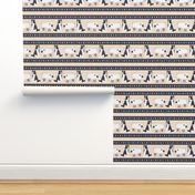 Primitive Border Collie and sheep border - extra wide border