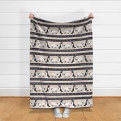 Primitive Border Collie and sheep border - extra wide border