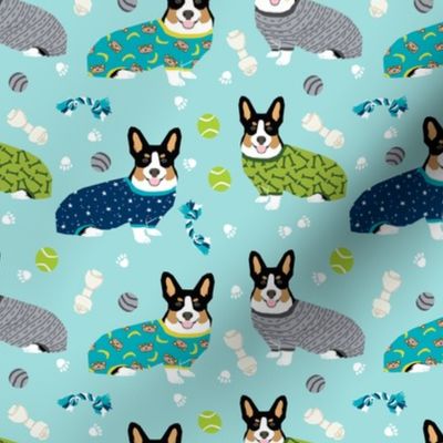 corgis in pjs tricolored corgis fabric cute corgi design best corgi fabric