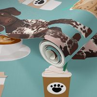german shorthaired pointer coffee fabric design cute dogs fabric dog design