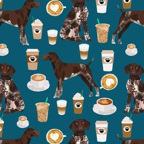 german shorthaired pointer coffee fabric design cute dogs fabric dog design