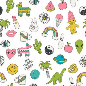 patches // 90s nostalgia print 90s retro print aliens dinosaur kids fabric cute kids design