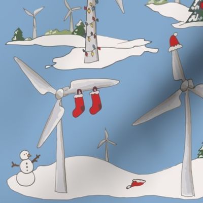 Wind Turbines Celebrate Christmas