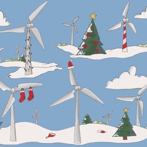 Wind Turbines Celebrate Christmas