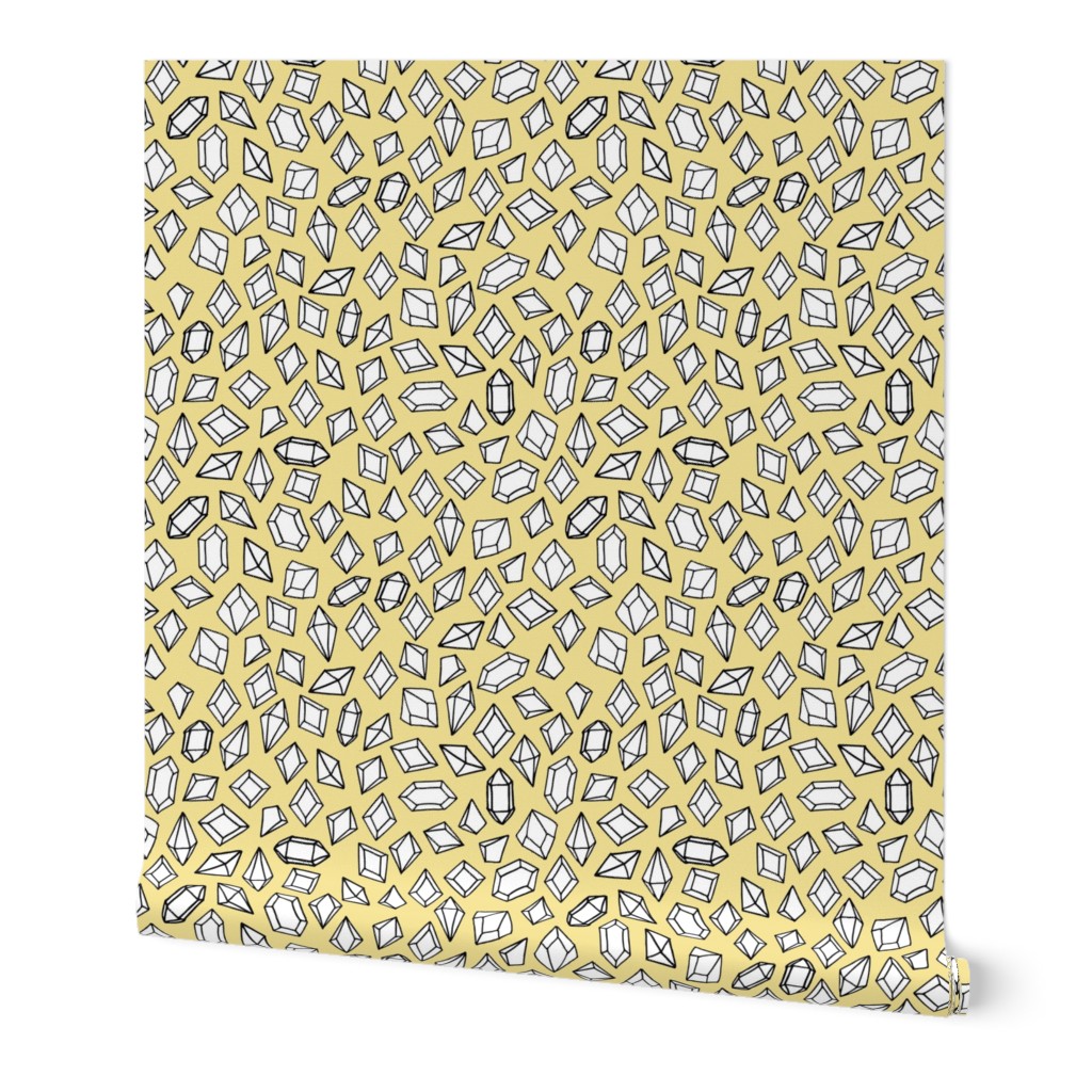 crystals // gems gemstones yellow pastel fabric kids gemstones fabric