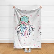 42"x72" Pink & Aqua Dream Catcher 