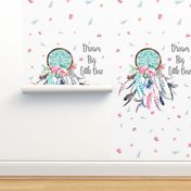 42"x72" Dream Big Quote - Pink & Aqua Dream Catcher