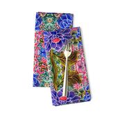 batik tribal folk art sarung sarong indonesian malaysian bali inspired floral flowers leaves leaf  