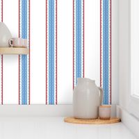 Modern French Ticking Stripe-Farmhouse Blue Red White  