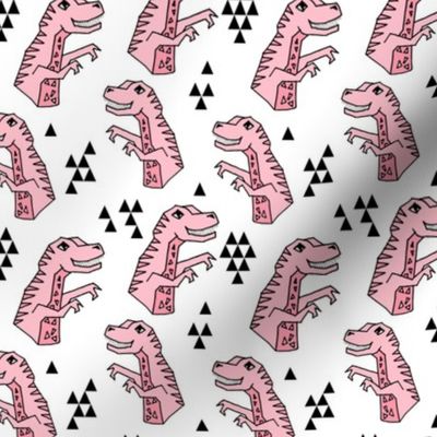 dinosaurs // pink dino fabric girls dinosuars design cute pastels pink dinosaur