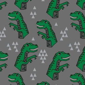 dinosaurs // dino trex fabric green and grey t-rex fabric andrea lauren design 