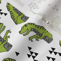 dinosaurs // lime green dino fabric t-rex fabric tyrannosaurus design andrea lauren fabric