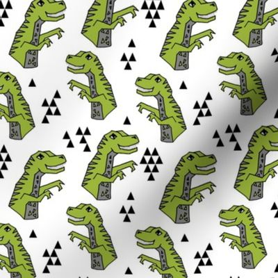 dinosaurs // lime green dino fabric t-rex fabric tyrannosaurus design andrea lauren fabric