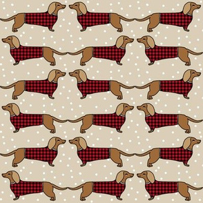 dachshund //sweater dogs doxie sweater fabric plaid sweaters doxie design