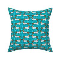 dachshund // turquoise doxie dachshunds fabric andrea lauren design andrea lauren fabric
