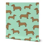 doxie // mint dogs fabric dog design dachshunds fabric