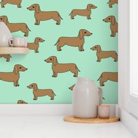 doxie // mint dogs fabric dog design dachshunds fabric