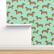 doxie // mint dogs fabric dog design dachshunds fabric