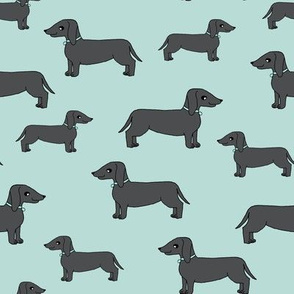 dachshund // doxies charcoal dog fabric doxies fabric design andrea lauren fabric