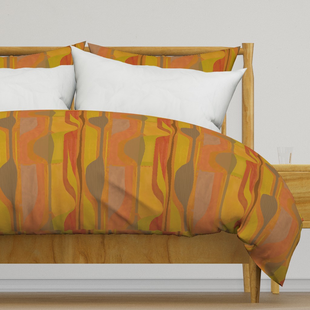 Midcentury plateau-orange-mustard