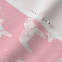 dala horse block print // pink baby girls nursery print andrea lauren fabric