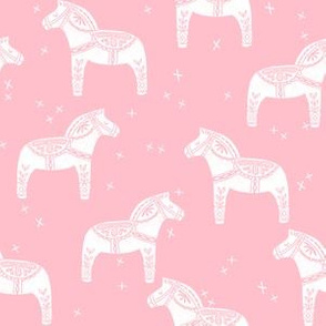 dala horse block print // pink baby girls nursery print andrea lauren fabric