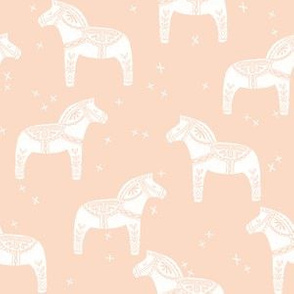 dala horse block print // blush dala horse fabric andrea lauren design blush baby nursery cute girls fabric